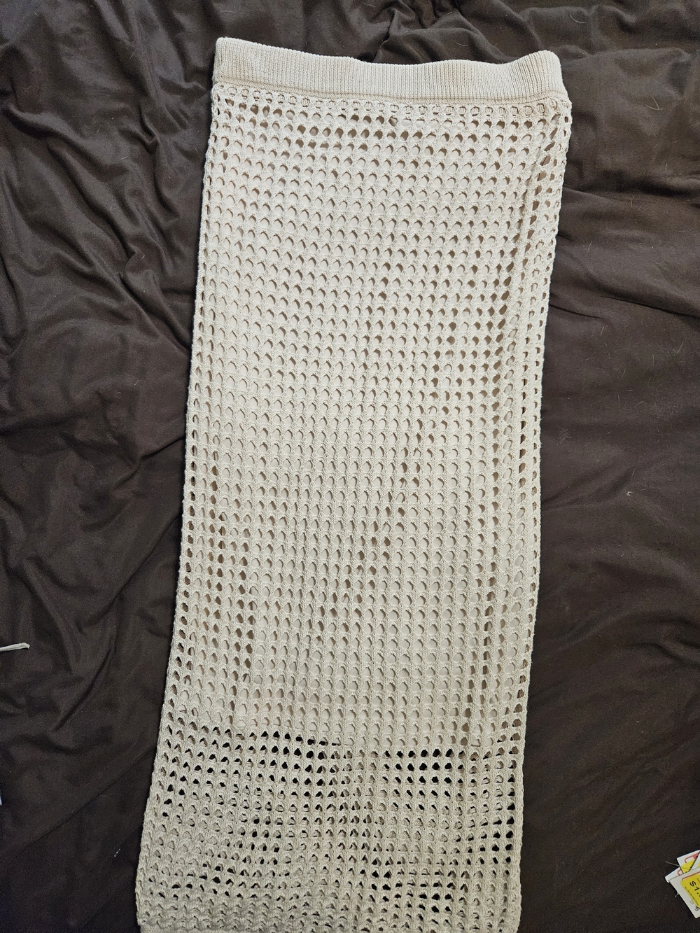Small Steve Madden Cream Crochet Maxi Skirt